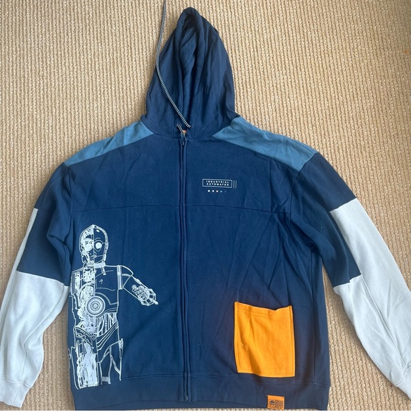 Disney Star Wars Droid Depod C-3PO Hoodie Astromech 3PO-Series Protocol SZ L - Picture 3 of 15